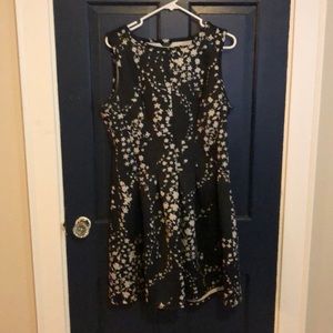 Ann Taylor Floral Jacquard Flare Dress